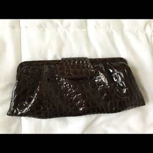 Dark Brown Patent Leather Purse
